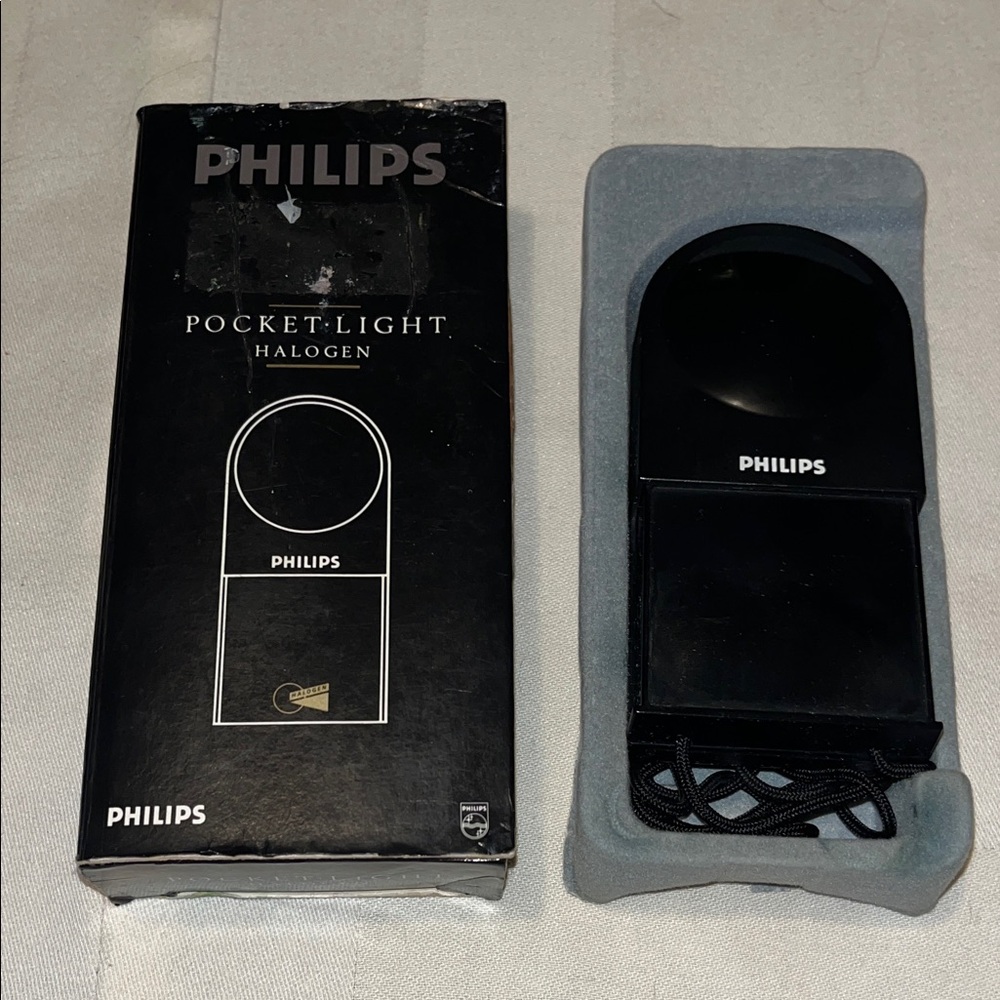 Vintage Philips Black Halogen Pocket Light